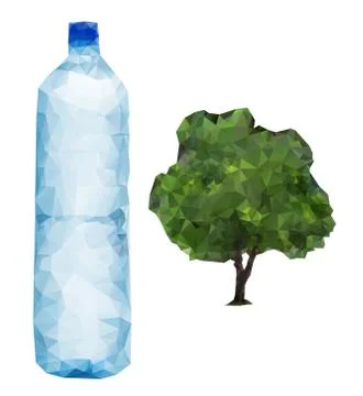Bottle and tree Stock Illustration