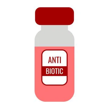 A bottle of antibiotic. Vector Stock Illustration