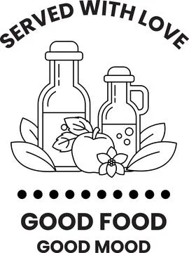 A bottle of apple cider is served with a flower and a leaf Stock Illustration