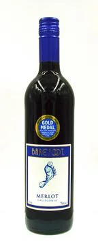 Bottle of Barefoot Merlot red wine Stock Photos