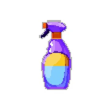 Bottle bathroom cleaner pixel art vector illustration Stock Illustration