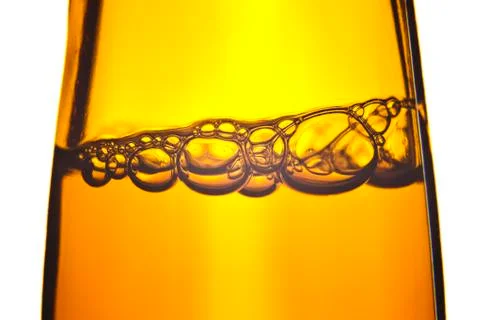 Bottle of beer with bubbles 스톡 사진