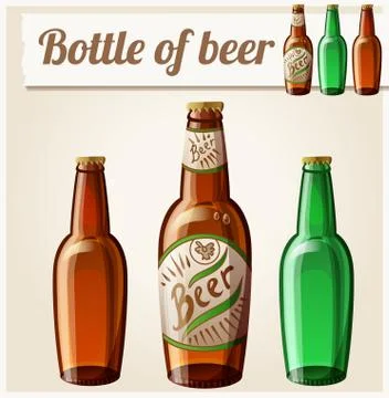 Bottle of beer. Detailed Vector Icon Illustrazione stock