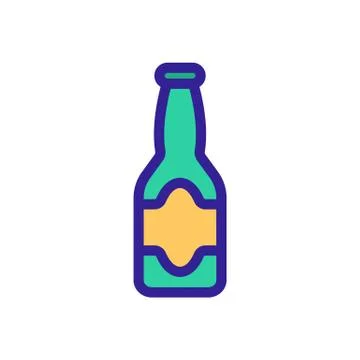 A bottle of beer icon vector. Isolated contour symbol illustration Иллюстрация