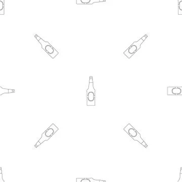Bottle of beer pattern seamless vector Stock Illustration
