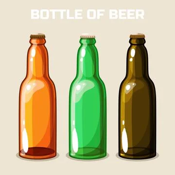 Bottle of beer. Vector Icon Stock Illustration