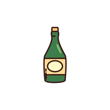 Bottle of beer in white background Stock Illustration