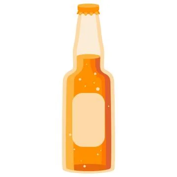 Bottle of beer on white isolated backdrop. Illustrazione stock