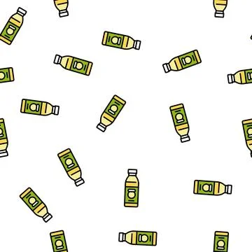 Bottle beverage drink vector seamless pattern 스톡 일러스트
