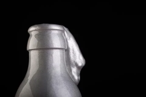 Bottle on black background studio shot Foto stock