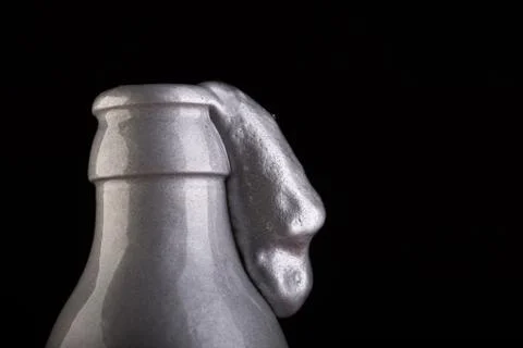 Bottle on black background studio shot 스톡 사진