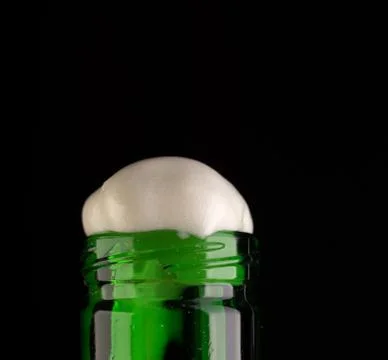 Bottle on black background studio shot Foto stock