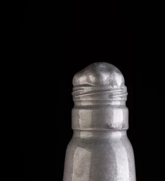 Bottle on black background studio shot Foto stock