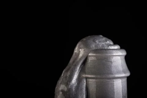 Bottle on black background studio shot Foto stock