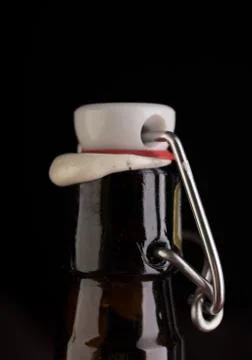 Bottle on black background studio shot 스톡 사진