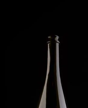 Bottle on black background studio shot Foto stock