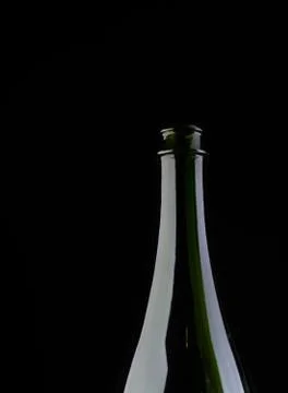 Bottle on black background studio shot Foto stock