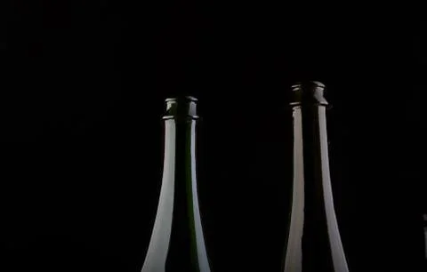 Bottle on black background studio shot Foto stock