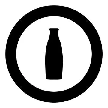 Bottle black icon in circle vector illustration Stock Illustration
