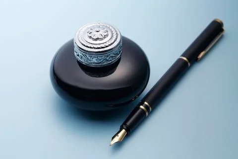 Bottle of black ink Foto stock