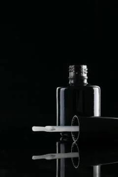 Bottle with black varnish Foto stock
