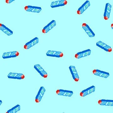 Bottle bleach isometric icon seamless pattern Stock Illustration