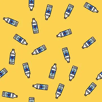 Bottle bleach vector seamless pattern Stock Illustration