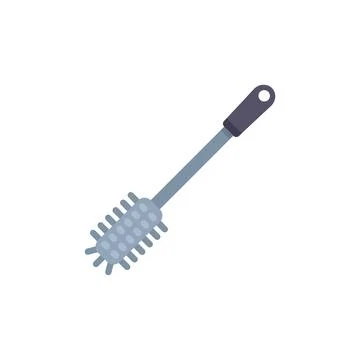 Bottle brush cleaning tool with plastic handle lying diagonally Illustrazione stock
