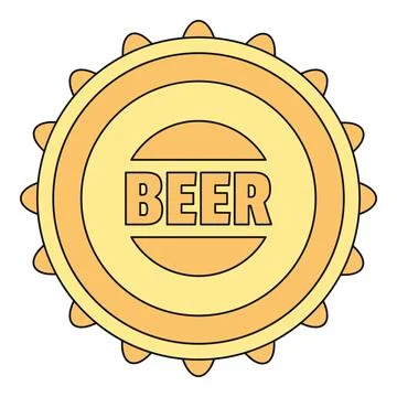 Bottle cap with beer text illustration Stock Illustration