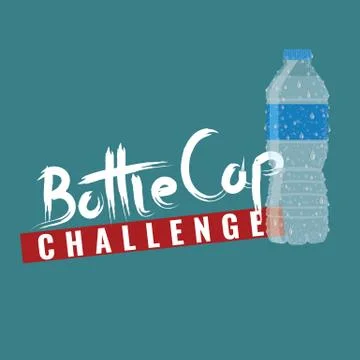 Bottle cap challenge. Bottle cap text for your t-shirt design. Vector Stock Illustration