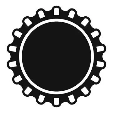 Bottle cap crown icon in black and white vector form Stock Illustration
