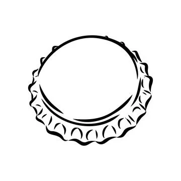 Bottle cap. Doodle style bottle cap vector Stock Illustration