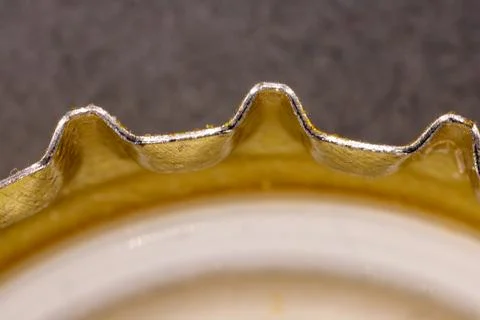 Bottle cap edge close up shallow focus Stock Photos