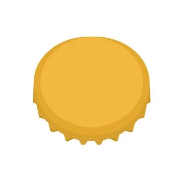Bottle Cap Flat Illustration. Clean Icon Design Element on Isolated White B.. Stock Illustration