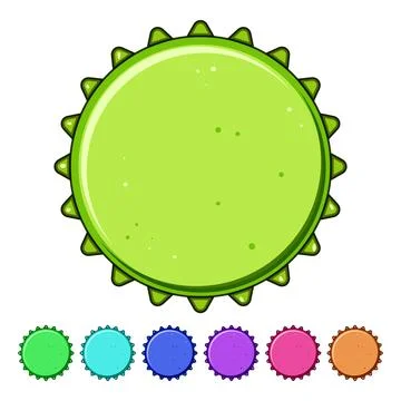 Bottle cap graphic showing a simple corrugated design Stock Illustration