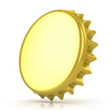 Bottle cap, Side viev 3D Bottle cap, isolated on white background. Side Co... 스톡 사진