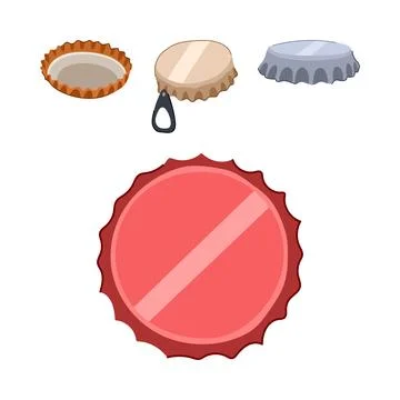 Bottle caps collection with blank design and pull tab Stock Illustration