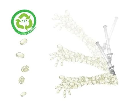 Bottle Caps Froming to An Artificial Arms Stock Illustration
