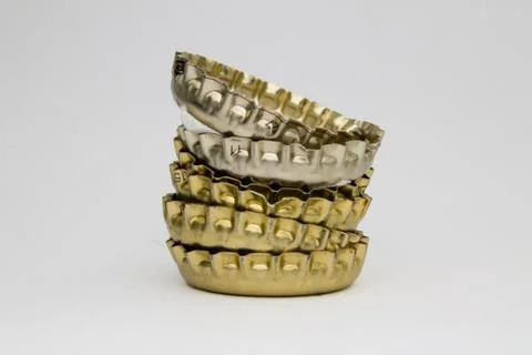 Bottle caps on gray background Stock Photos