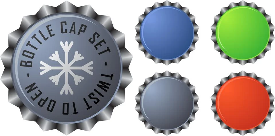 Bottle caps Illustrazione stock