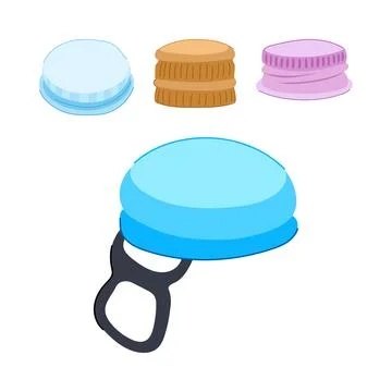 Bottle caps illustration for beverage packaging concepts Stock Illustration