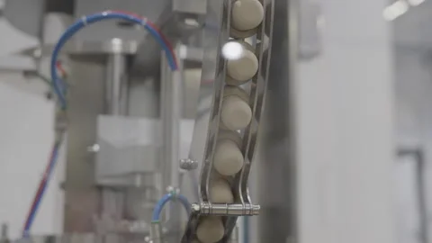 Bottle Caps on Production Belt Stock Footage 260262883