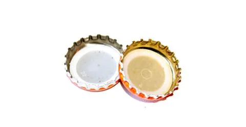 Bottle caps on white background Stock Photos