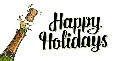 Bottle of Champagne explosion. Stock Illustration