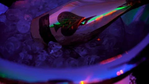 Bottle of Champagne in ice Видео 129834354