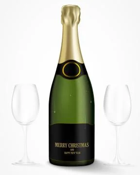 Bottle of champagne Stock Illustration