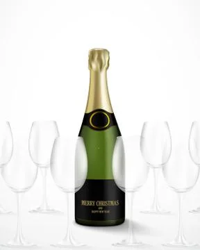 Bottle of champagne Stock Illustration