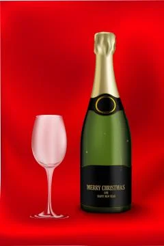Bottle of champagne Stock Illustration