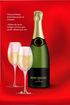 Bottle of champagne Stock Illustration