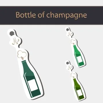 Bottle of champagne Stock Illustration